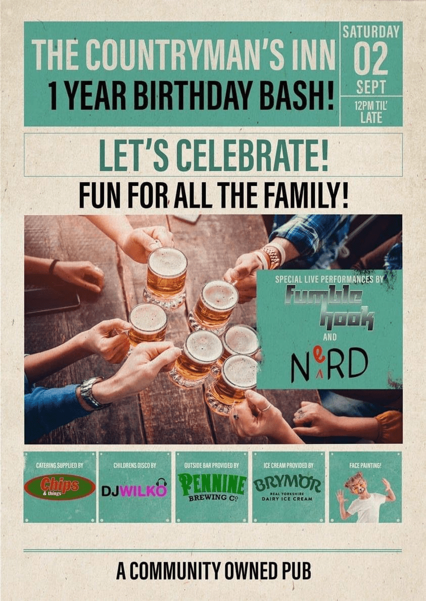 The Countryman’s Inn – 1 Year Birthday Bash!